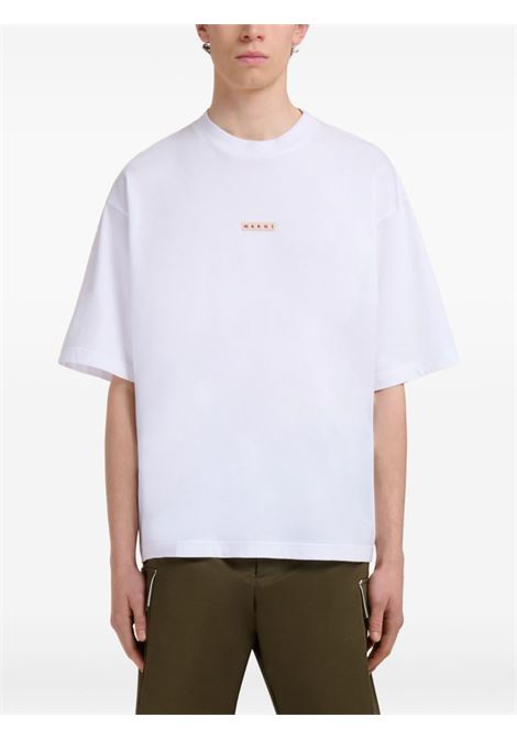 t-shirt logo uomo bianca MARNI | HUMU0223X6 UTCZ5700W01